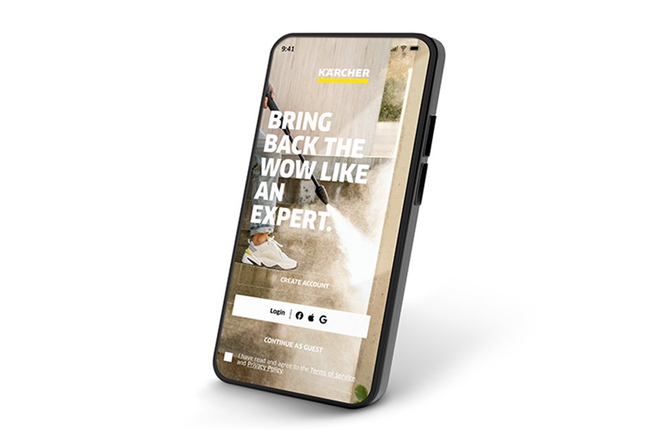 A smartphone screen showing the screenshot of Kärcher app.